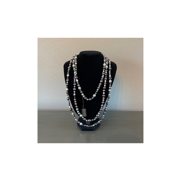 Honora Cultured Pearl 80" Endless Strand Necklace, Black NWT - Picture 1 of 3
